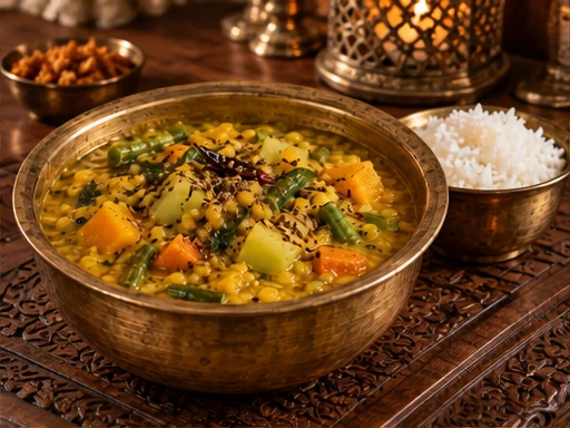 Vegetable Spicy Korma presented at a premium catered event