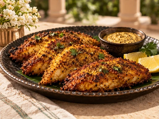 Mustard Fish presented at a premium catered event