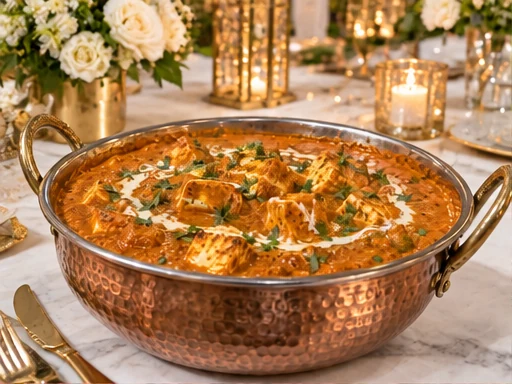 Paneer Butter Masala presented at a premium catered event