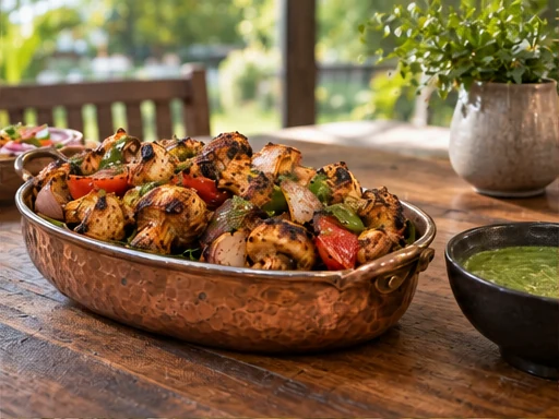 Mushroom Tikka / Tandoori Mushroom presented at a premium catered event