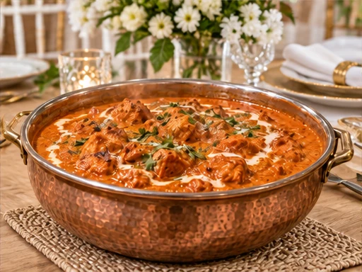 Chicken Butter Masala presented at a premium catered event