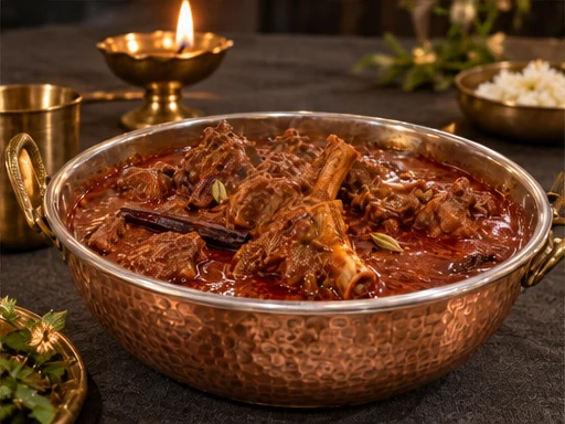 Mutton Rogan Josh presented at a premium catered event