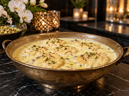 Rasabali (Chhena) presented at a premium catered event